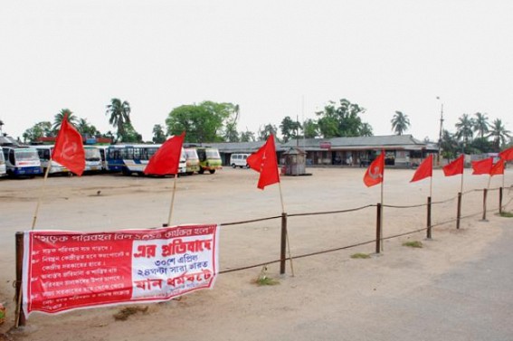 Transport strike hits life in Tripura Transport strike hits life in Tripura